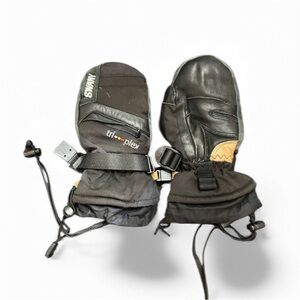 Swany Tri-Plex Black and Gray Leather Mittens
